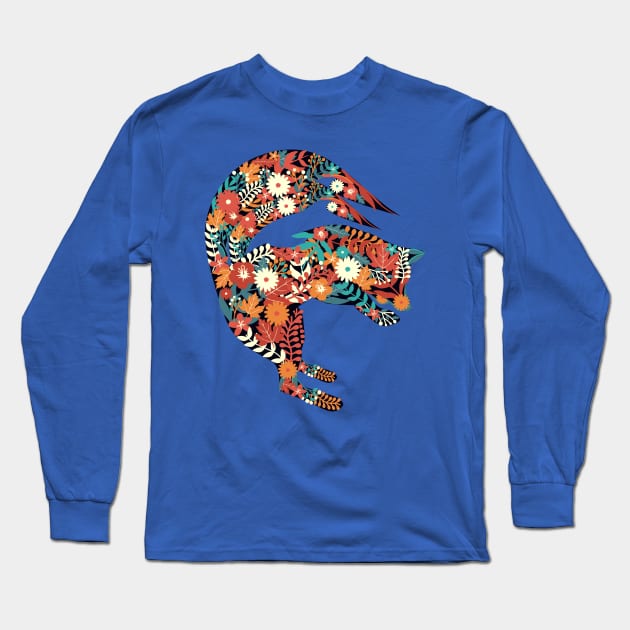 fox body flower Long Sleeve T-Shirt by Mako Design 